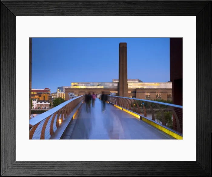 Framed Print : UK, London, Bankside, Tate Modern and Millennium Bridge over River Thames