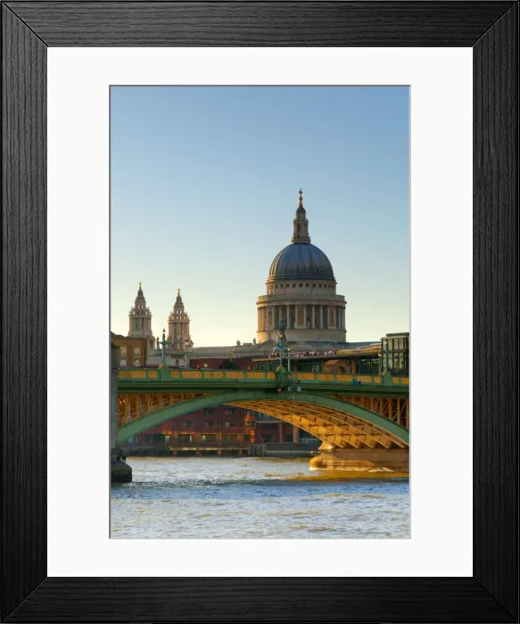 Framed Print : UK, London, St. Pauls Cathedral and Canon Street Railway Bridge across River Framed Print : UK, London, St. Pauls Cathedral and Canon Street Railway Bridge across River