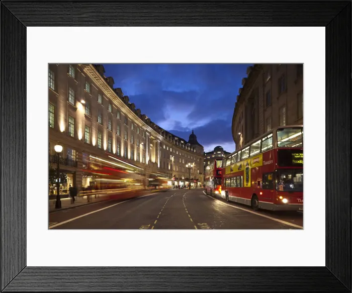 Framed Print : Buses on Regents Street, London, England Framed Print : Buses on Regents Street, London, England