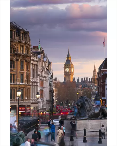 UK, London, Big Ben and Houses of Parliament from Trafalgar Square