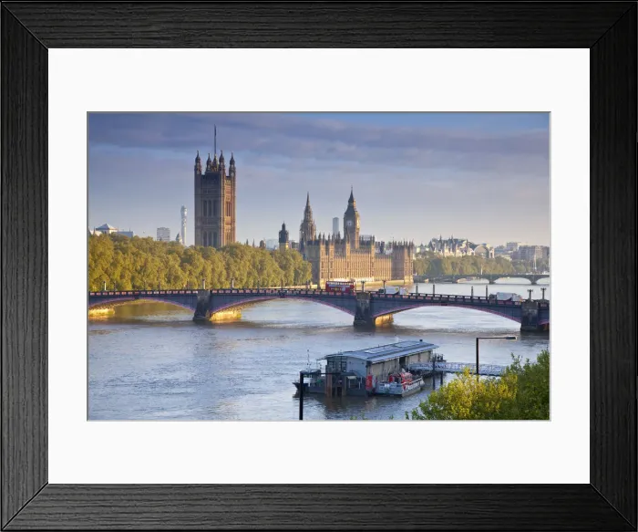 Framed Print : Big Ben, Houses of Parliament and River Thames, London, England
