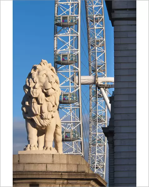 UK, England, London, South Bank Lion and London Eye