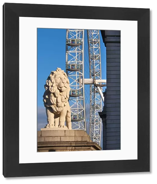 UK, England, London, South Bank Lion and London Eye