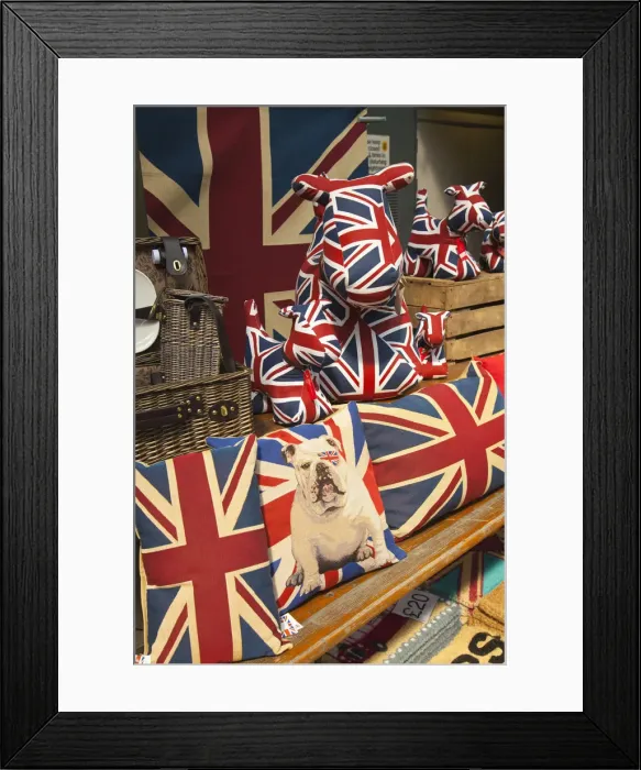 Framed Print : Union Jack souvenirs, London, England, UK Framed Print : Union Jack souvenirs, London, England, UK