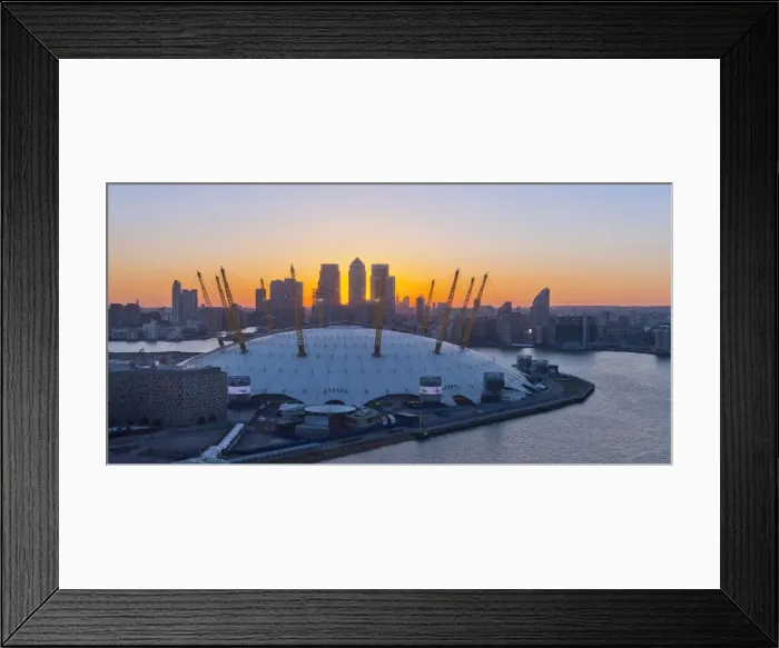 Framed Print : UK, England, London, River Thames, O2 Arena (formerly Millennium Dome) and Canary Framed Print : UK, England, London, River Thames, O2 Arena (formerly Millennium Dome) and Canary