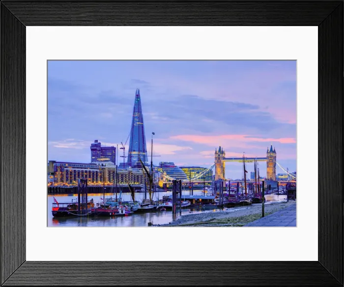 Framed Print : UK, England, London, River Thames, The Shard and Tower Bridge Framed Print : UK, England, London, River Thames, The Shard and Tower Bridge