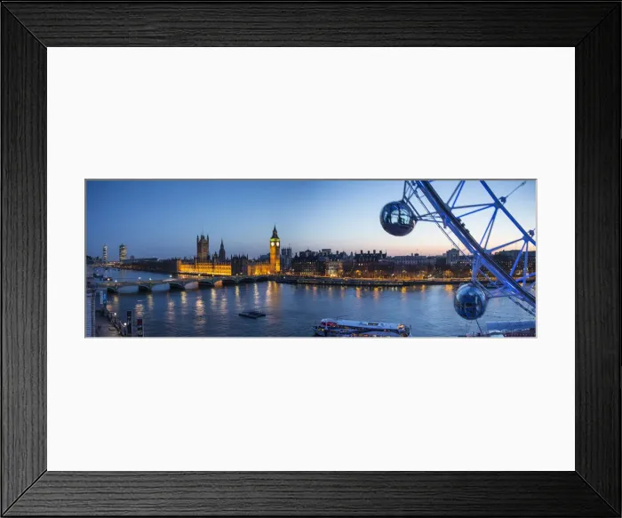 Framed Print : London Eye & Houses of Parliament, London, England, UK Framed Print : London Eye & Houses of Parliament, London, England, UK