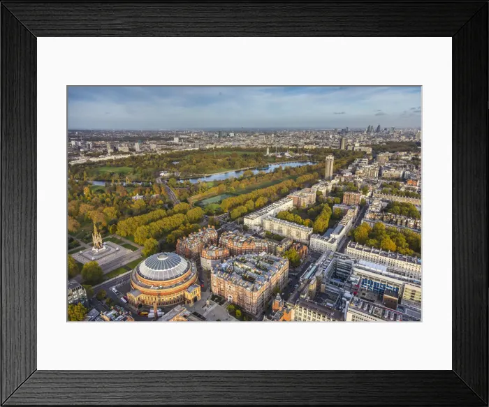 Framed Print : Aerial view from helicopter, Royal Albert Hall & Hyde Park, London, England