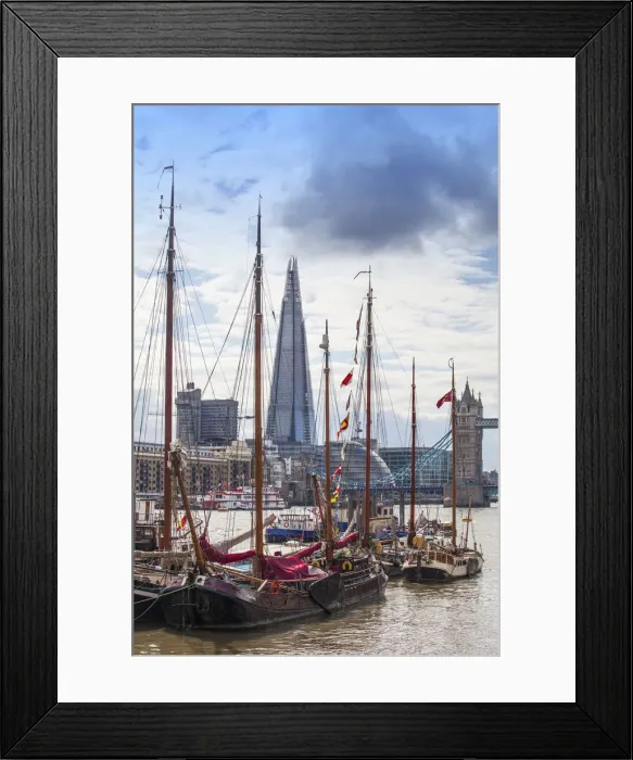 Framed Print : UK, England, London, Tall ships on the Thames river with The Shard, City Hall Framed Print : UK, England, London, Tall ships on the Thames river with The Shard, City Hall