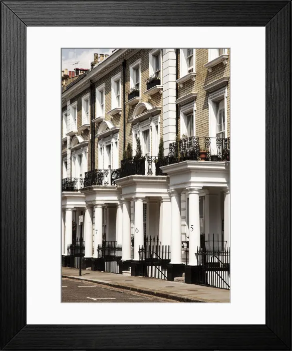Framed Print : Georgian townhouses off the Fulham Road, London, England, UK