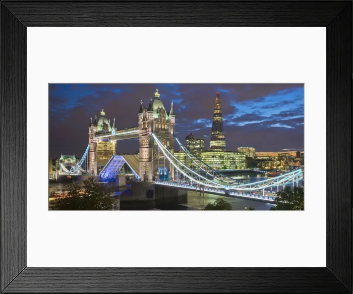 Framed Print : UK, England, London, River Thames, Tower Bridge and The Shard, by architect Renzo Piano Framed Print : UK, England, London, River Thames, Tower Bridge and The Shard, by architect Renzo Piano
