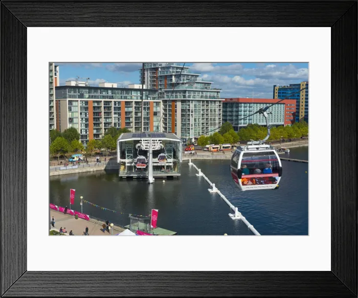 Framed Print : UK, England, London, Royal Victoria Dock from the Emirates Air Line or Thames Cable Framed Print : UK, England, London, Royal Victoria Dock from the Emirates Air Line or Thames Cable