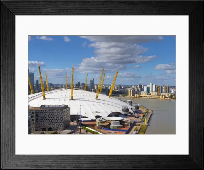 Framed Print : UK, England, London, River Thames, O2 Arena (formerly Millennium Dome) and Canary Framed Print : UK, England, London, River Thames, O2 Arena (formerly Millennium Dome) and Canary