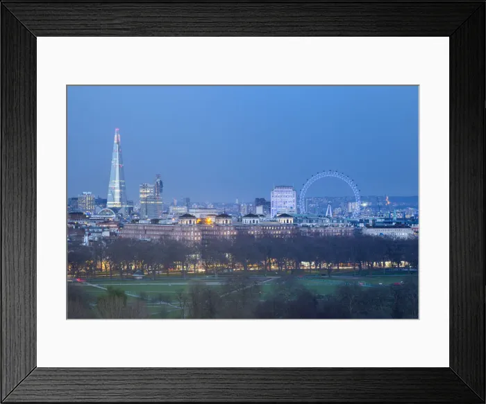 Framed Print : The Shard and London Eye above Hyde Park, London, England, UK Framed Print : The Shard and London Eye above Hyde Park, London, England, UK