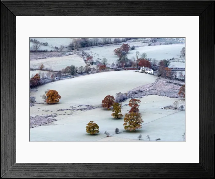 Framed Print : UK, England, Cumbria, Lake District, Keswick, frosty valley floor north of Keswick Framed Print : UK, England, Cumbria, Lake District, Keswick, frosty valley floor north of Keswick