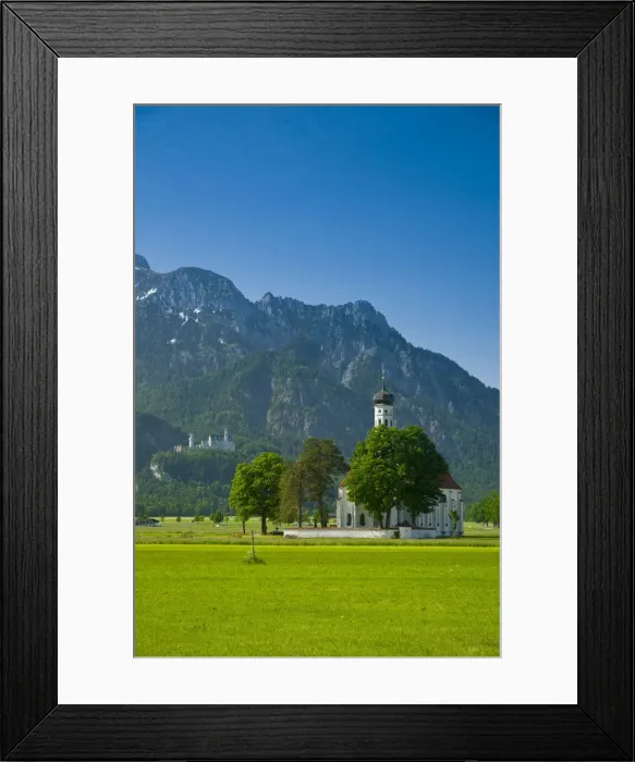 Framed Print : Germany, Bavaria (Bayern), Neuschwanstein Castle and Kolomanskirche Framed Print : Germany, Bavaria (Bayern), Neuschwanstein Castle and Kolomanskirche