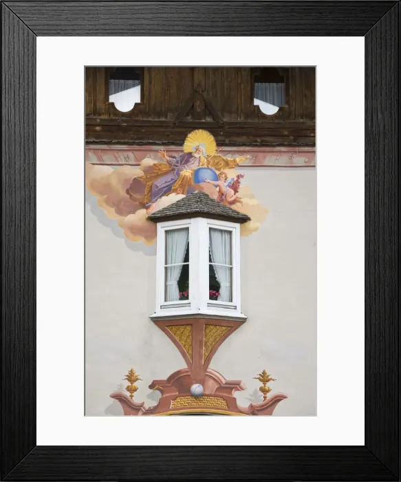 Framed Print : Germany, Bavaria (Bayern), Mittenwald, LAoftlmalerei (tromp l oeil painted buildings) Framed Print : Germany, Bavaria (Bayern), Mittenwald, LAoftlmalerei (tromp l oeil painted buildings)