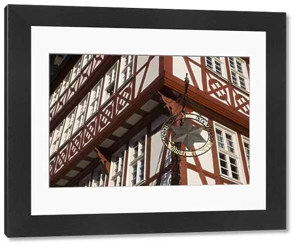 Germany, Hessen, Frankfurt-am-Main, Old Town, Romerberg square, half-timbered building