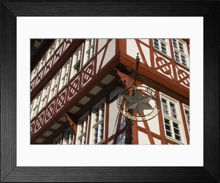 Framed Print : Germany, Hessen, Frankfurt-am-Main, Old Town, Romerberg square, half-timbered building Framed Print : Germany, Hessen, Frankfurt-am-Main, Old Town, Romerberg square, half-timbered building