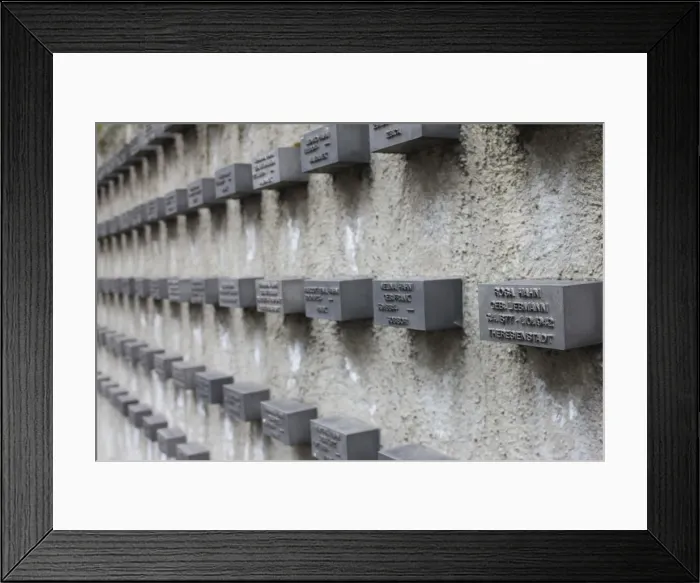 Framed Print : Germany, Hessen, Frankfurt-am-Main, Jewish cemetery, wall with names of Holocaust Framed Print : Germany, Hessen, Frankfurt-am-Main, Jewish cemetery, wall with names of Holocaust
