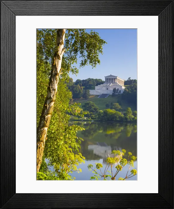 Framed Print : View towards the Valhalla Hall of Fame on Danube River near Donaustauf, Walhalla Framed Print : View towards the Valhalla Hall of Fame on Danube River near Donaustauf, Walhalla