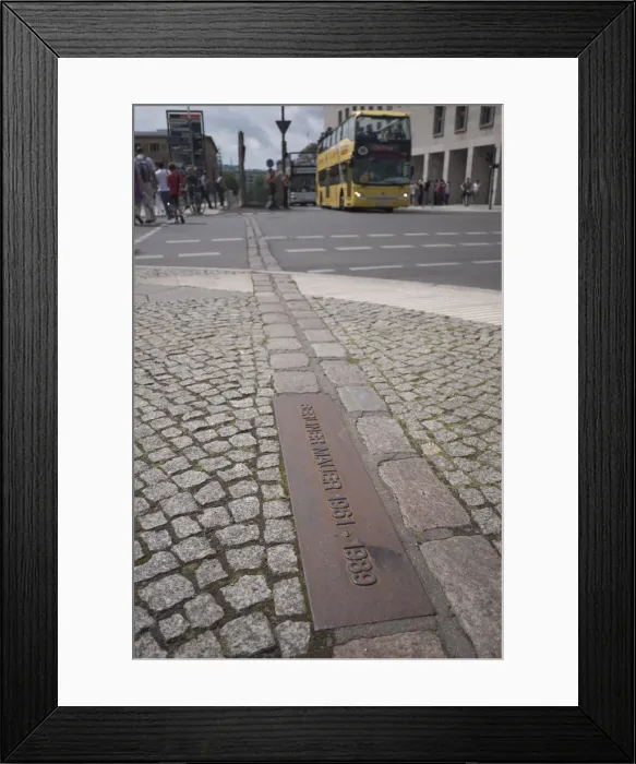Framed Print : Marker showing the course of the Berlin Wall, Friedrichstrasse, Berlin, Germany Framed Print : Marker showing the course of the Berlin Wall, Friedrichstrasse, Berlin, Germany