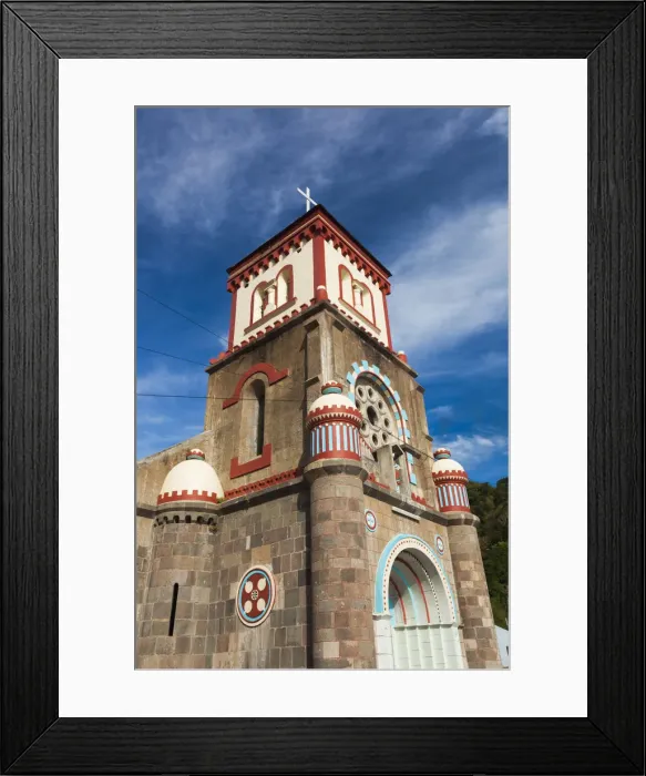 Framed Print : Dominica, Soufriere, stone church
