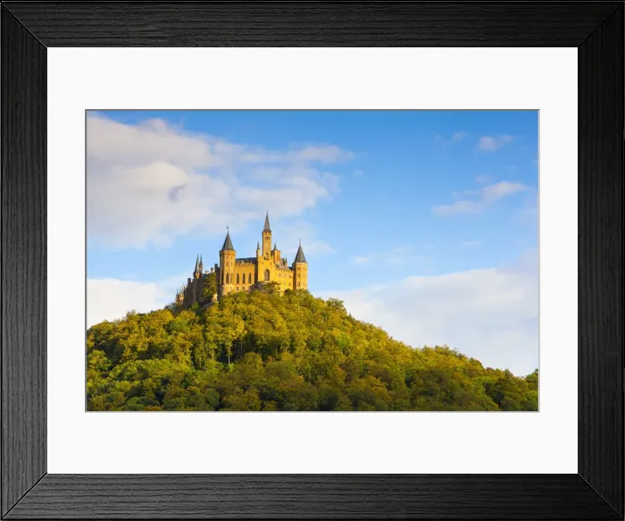 Framed Print : Hohenzollern Castle illuminated at sunset, Swabia, Baden Wuerttemberg, Germany, RF Framed Print : Hohenzollern Castle illuminated at sunset, Swabia, Baden Wuerttemberg, Germany, RF