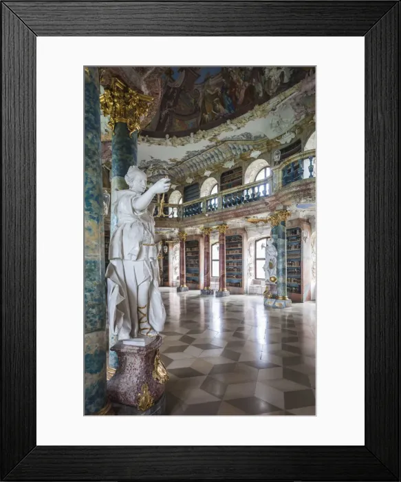 Framed Print : Germany, Baden-Wurttemburg, Wiblingen, Kloster Wiblingen Abbey, 18th century monastery