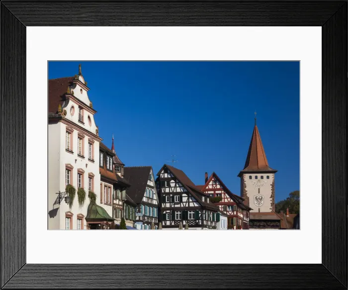 Framed Print : Germany, Baden-Wurttemburg, Black Forest, Gengenbach, buildings along the Hauptstrasse