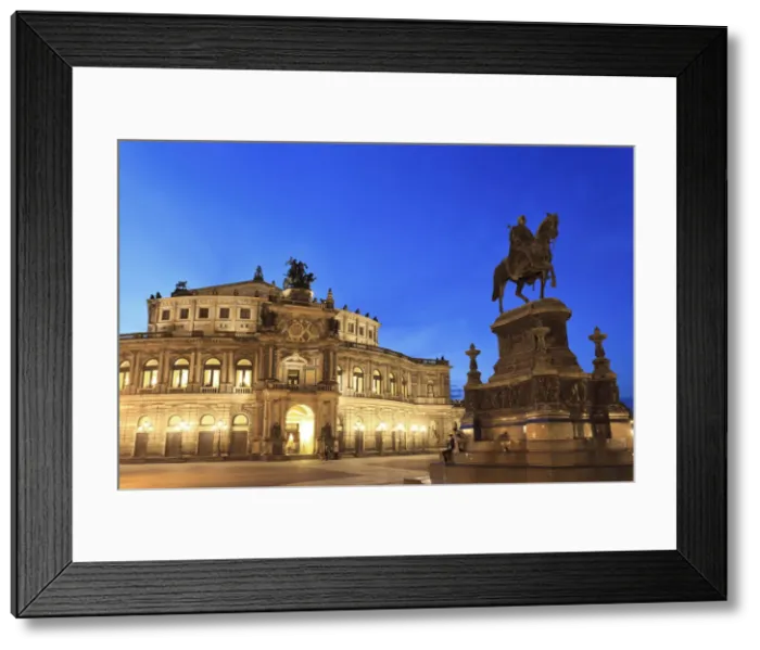 Framed Print : Germany, Saxony, Dresden, Old Town, Theaterplatz, Semperoper Opera House