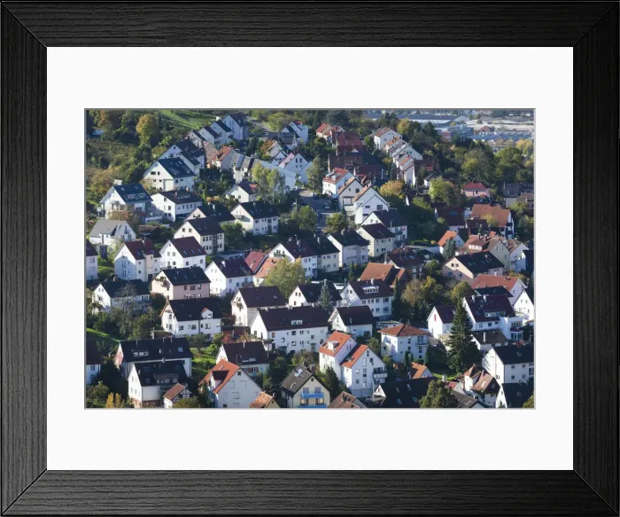 Framed Print : Germany, Baden-Wurttemburg, Stuttgart-Uhlbach, elevated village view in the fall