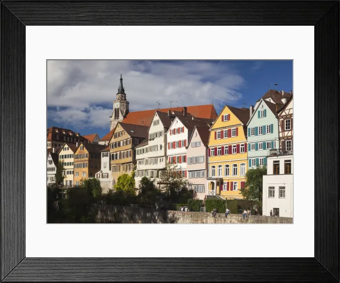 Framed Print : Germany, Baden-Wurttemburg, Tubingen, old town buildings along the Neckar River Framed Print : Germany, Baden-Wurttemburg, Tubingen, old town buildings along the Neckar River