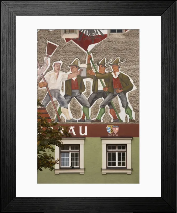 Framed Print : Germany, Bavaria, Bad Reichenhall, sgrafitto building detail Framed Print : Germany, Bavaria, Bad Reichenhall, sgrafitto building detail