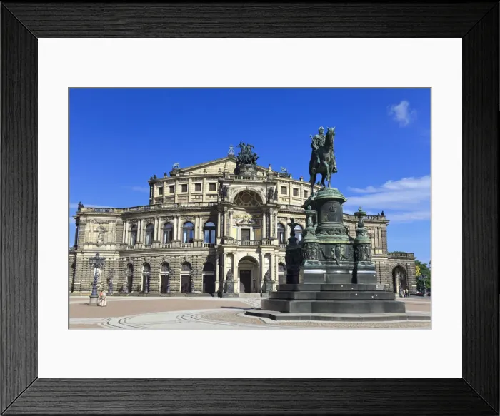 Framed Print : Germany, Saxony, Dresden, Old Town, Theaterplatz, Semperoper Opera House