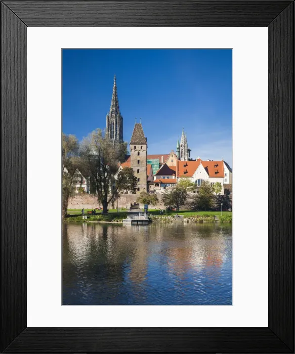 Framed Print : Germany, Baden-Wurttemburg, Ulm, city view from the Danube River Framed Print : Germany, Baden-Wurttemburg, Ulm, city view from the Danube River