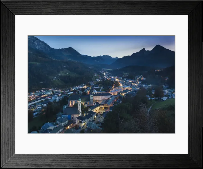 Framed Print : Germany, Bavaria, Berchtesgaden, elevated town view with Watzmann Mountain (el Framed Print : Germany, Bavaria, Berchtesgaden, elevated town view with Watzmann Mountain (el