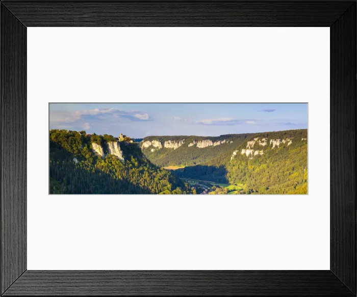 Framed Print : Elevated view towards Werenwag Castle over the picturesque Danube Valley, Swabia