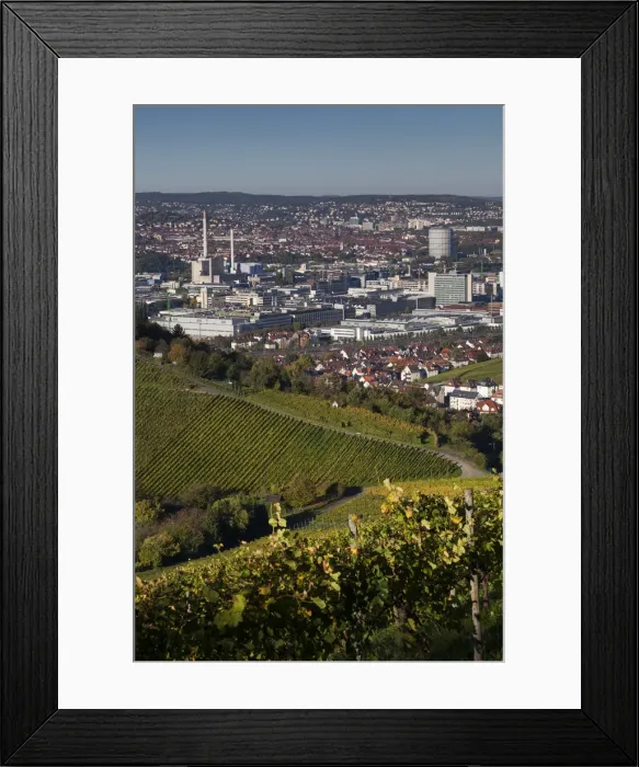 Framed Print : Germany, Baden-Wurttemburg, Stuttgart-Unter-Turkheim, elevated view of Mercedes-Benz