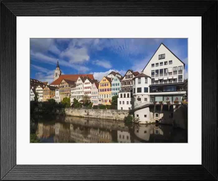 Framed Print : Germany, Baden-Wurttemburg, Tubingen, old town buildings along the Neckar River Framed Print : Germany, Baden-Wurttemburg, Tubingen, old town buildings along the Neckar River
