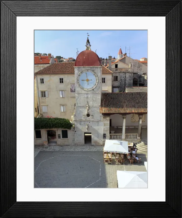 Framed Print : The clock tower on the Town Hall (15th century), Old town, Trogir, Dalmatia, Croatia Framed Print : The clock tower on the Town Hall (15th century), Old town, Trogir, Dalmatia, Croatia