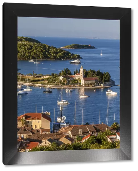 Vis town, Franciscan monastery & harbour, Vis Island, Dalmatian Coast, Croatia