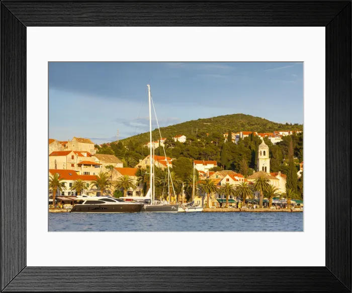 Framed Print : The picturesque harbor town of Cavtat illuminated at sunset, Cavtat, Dalmatia, Croatia Framed Print : The picturesque harbor town of Cavtat illuminated at sunset, Cavtat, Dalmatia, Croatia