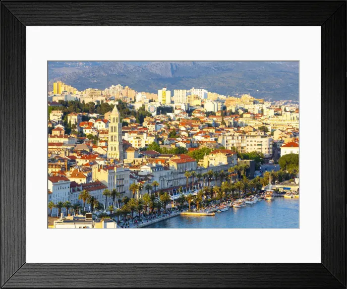Framed Print : Elevevated view over the picturesque harbour city of Split, Split, Dalmatia, Croatia Framed Print : Elevevated view over the picturesque harbour city of Split, Split, Dalmatia, Croatia