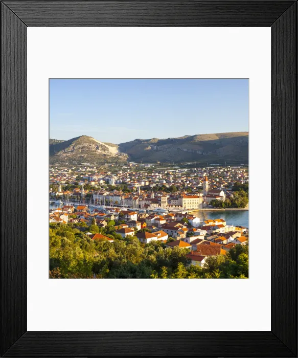 Framed Print : Elevated view over Stari Grad (old town), Trogir, Dalmatia, Croatia Framed Print : Elevated view over Stari Grad (old town), Trogir, Dalmatia, Croatia