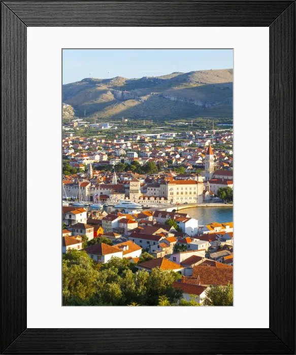 Framed Print : Elevated view over Stari Grad (old town), Trogir, Dalmatia, Croatia Framed Print : Elevated view over Stari Grad (old town), Trogir, Dalmatia, Croatia
