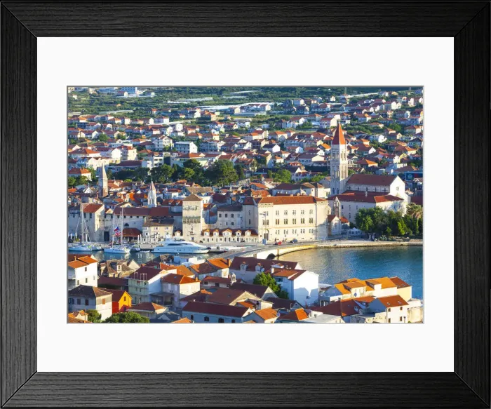 Framed Print : Elevated view over Stari Grad (old town), Trogir, Dalmatia, Croatia Framed Print : Elevated view over Stari Grad (old town), Trogir, Dalmatia, Croatia