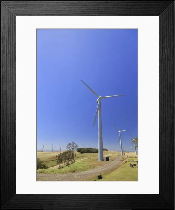 Framed Print : Costa Rica, Central Highlands, Eolic farm