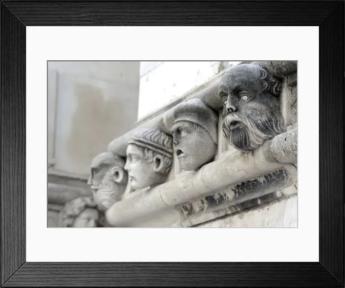 Framed Print : Human head on exterior of cathedral of St. James, Sibenik, Dalmatia, Croatia Framed Print : Human head on exterior of cathedral of St. James, Sibenik, Dalmatia, Croatia