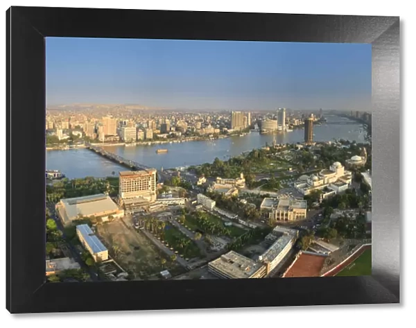 Egypt, Cairo, River Nile and city skyline viewed from Cairo Tower